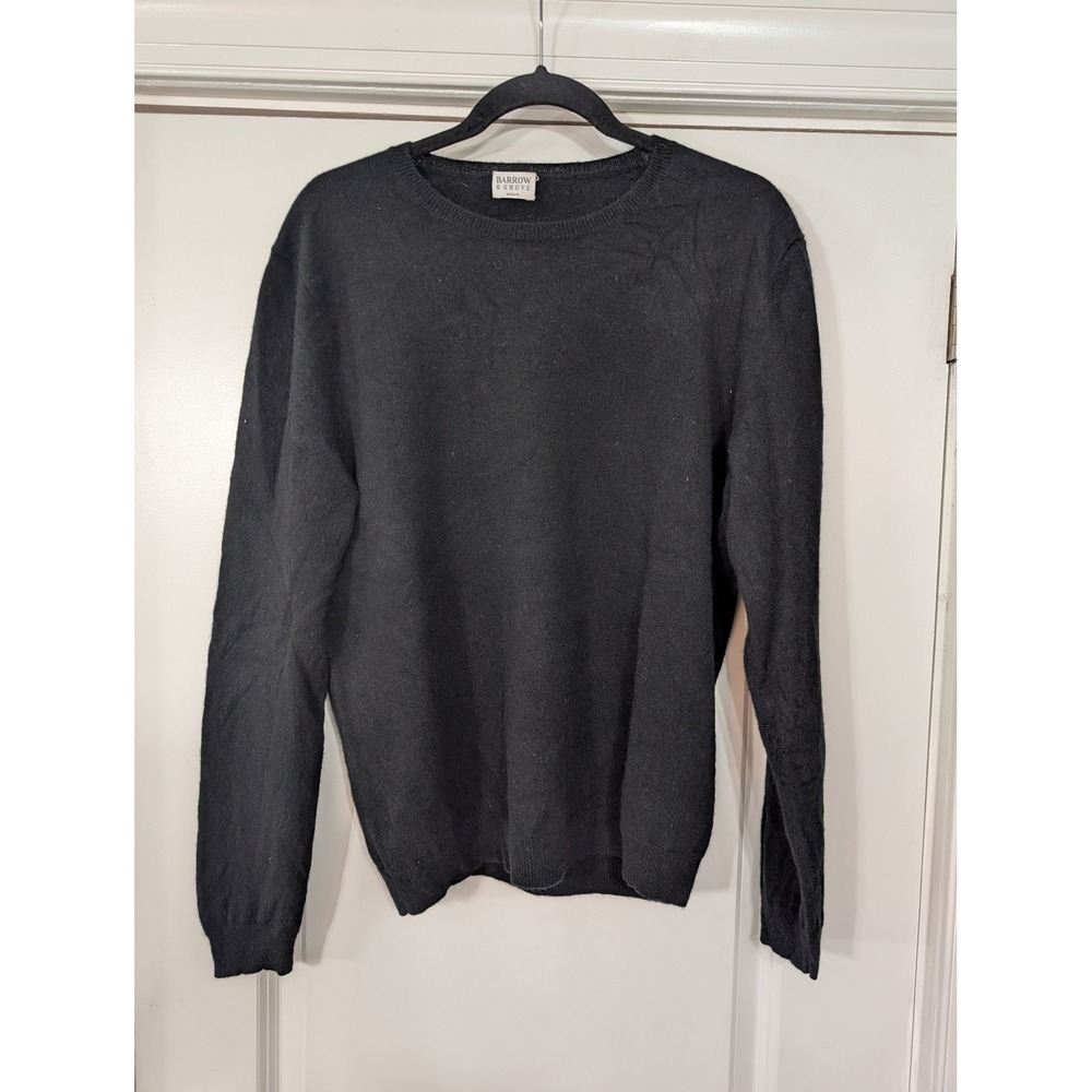Barrow & Grove Black 100 Cashmere Crew Neck Sweater cozy soft‎ Womens Medium